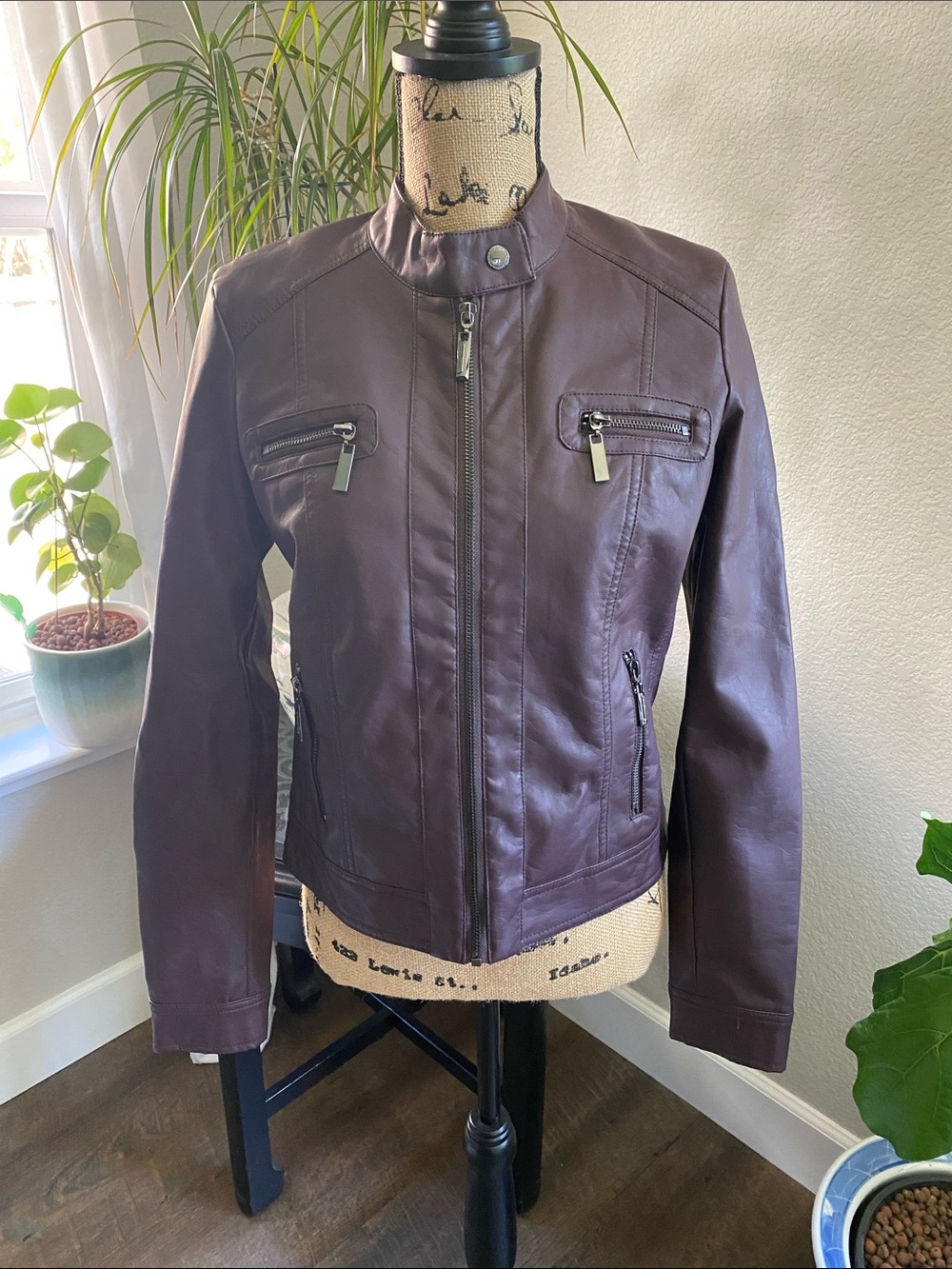 Jou Jou Faux Leather Moto Jacket